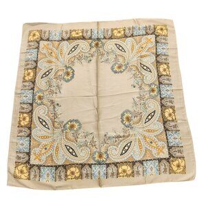 Paisley Floral 27 inch Square Scarf Beige Multicolor Accessory